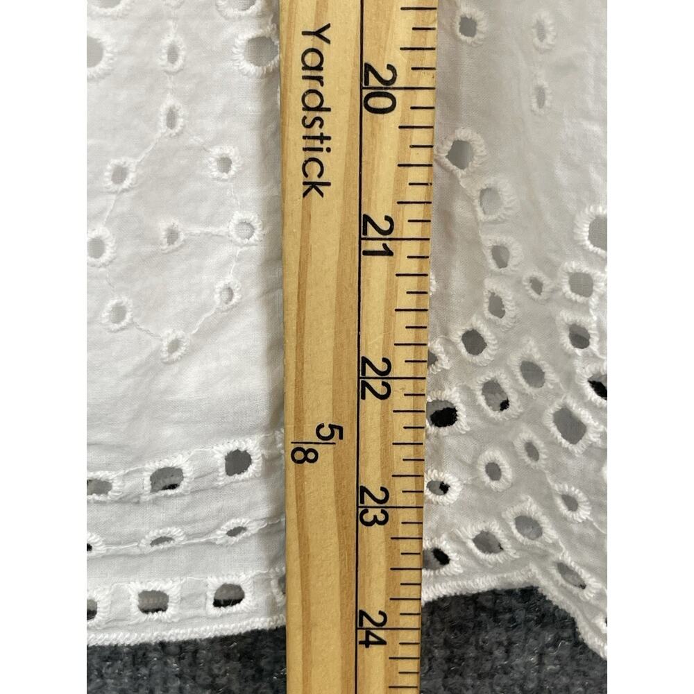 Talbots Top (Plus X) White Ilet V-Neck Short Sleeve Summer Vacation - Picture 3 of 10